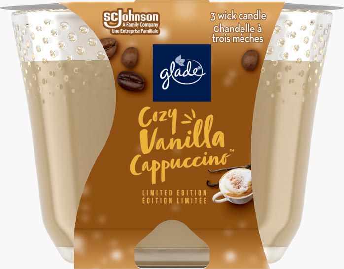 Glade® Holiday Triple Wick Candle - Cozy Vanilla Cappuccino™