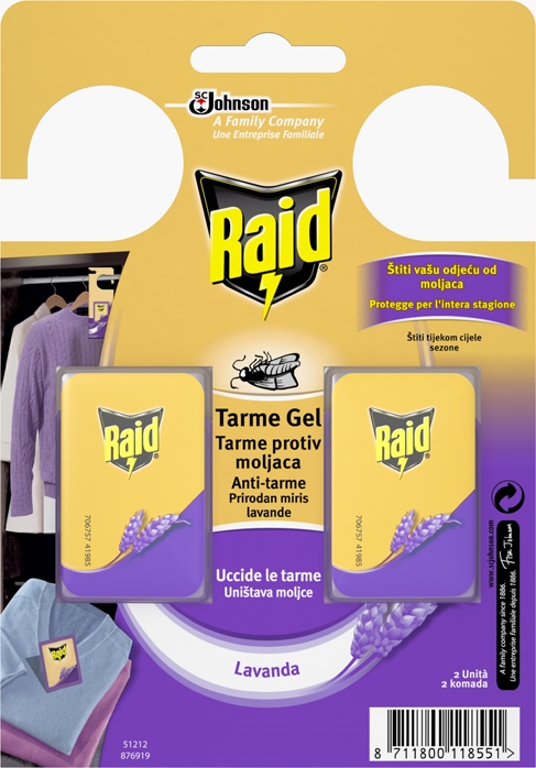 Raid® Tarme Lavanda, Proti Tekstilnim Moljem