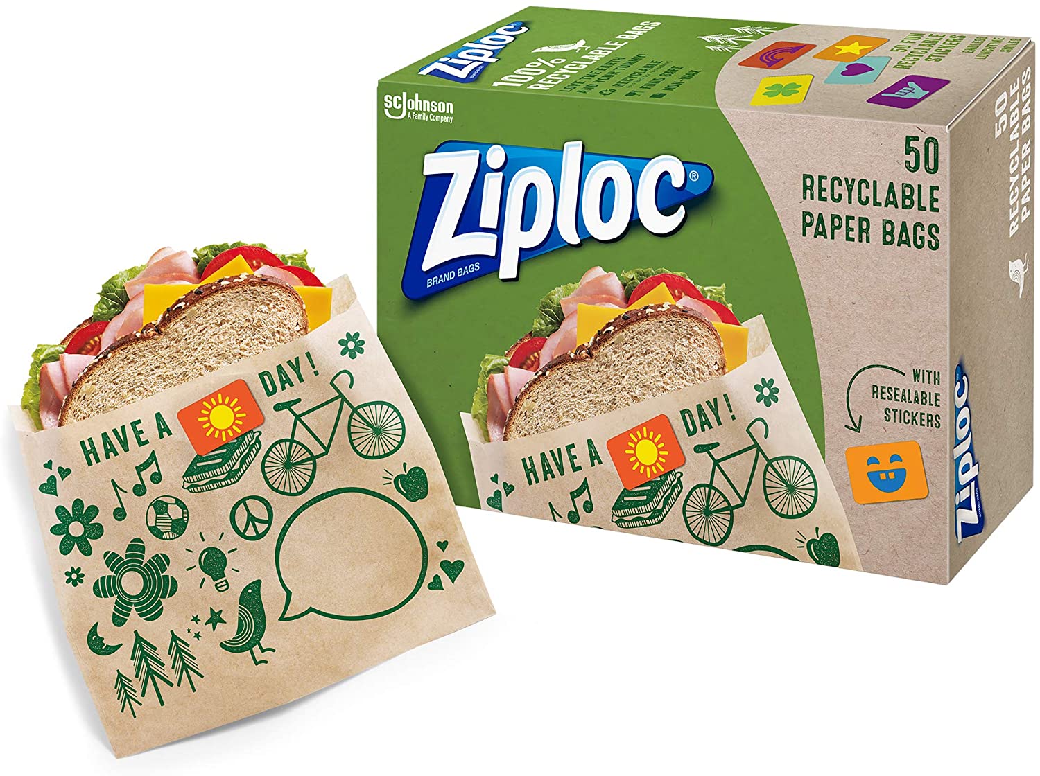Ziploc® brand Recyclable Paper Sandwich Bags