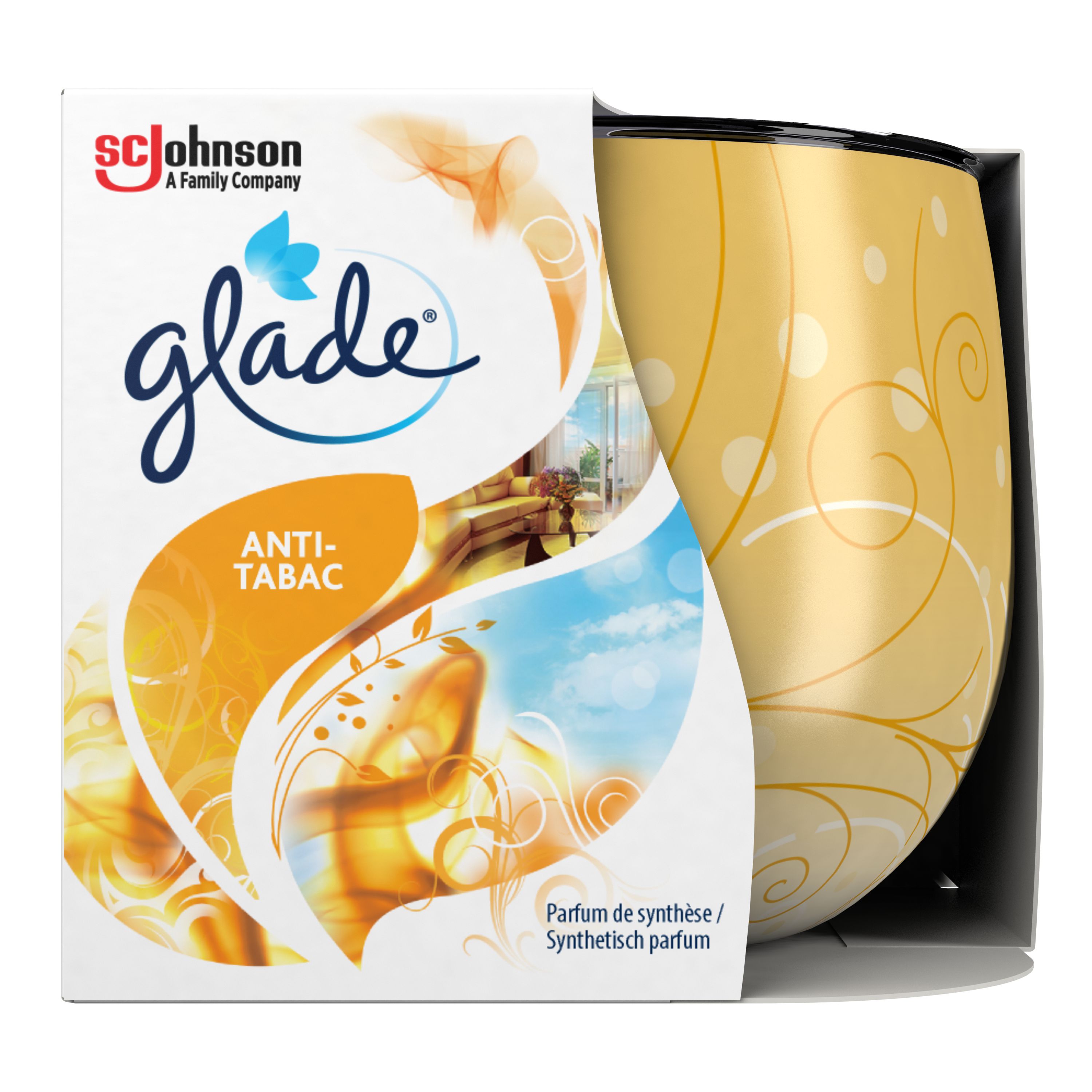Glade® Duftkerze mit Dekorfolie Anti-Tabac 