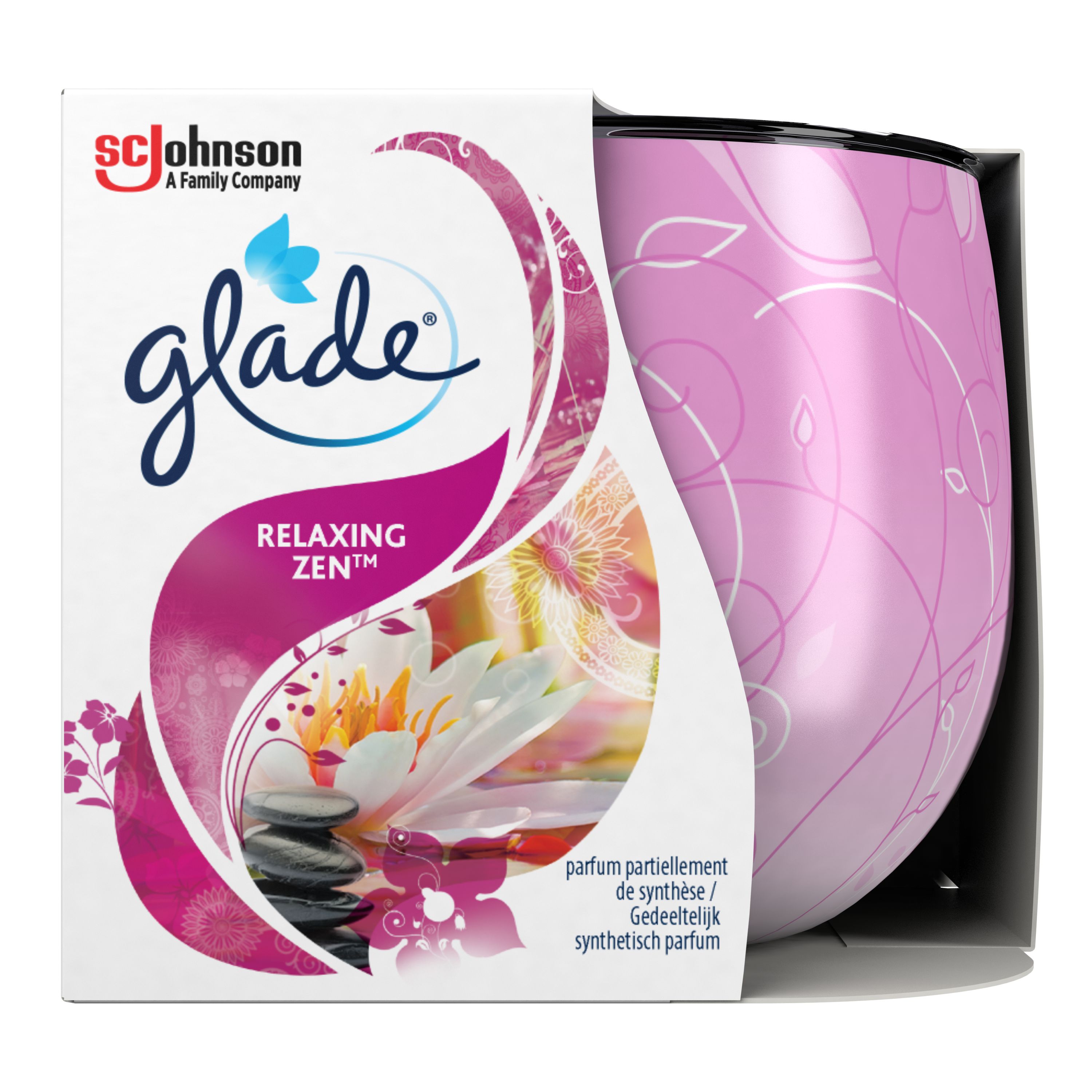 Glade® Duftkerze mit Dekorfolie Relaxing Zen 