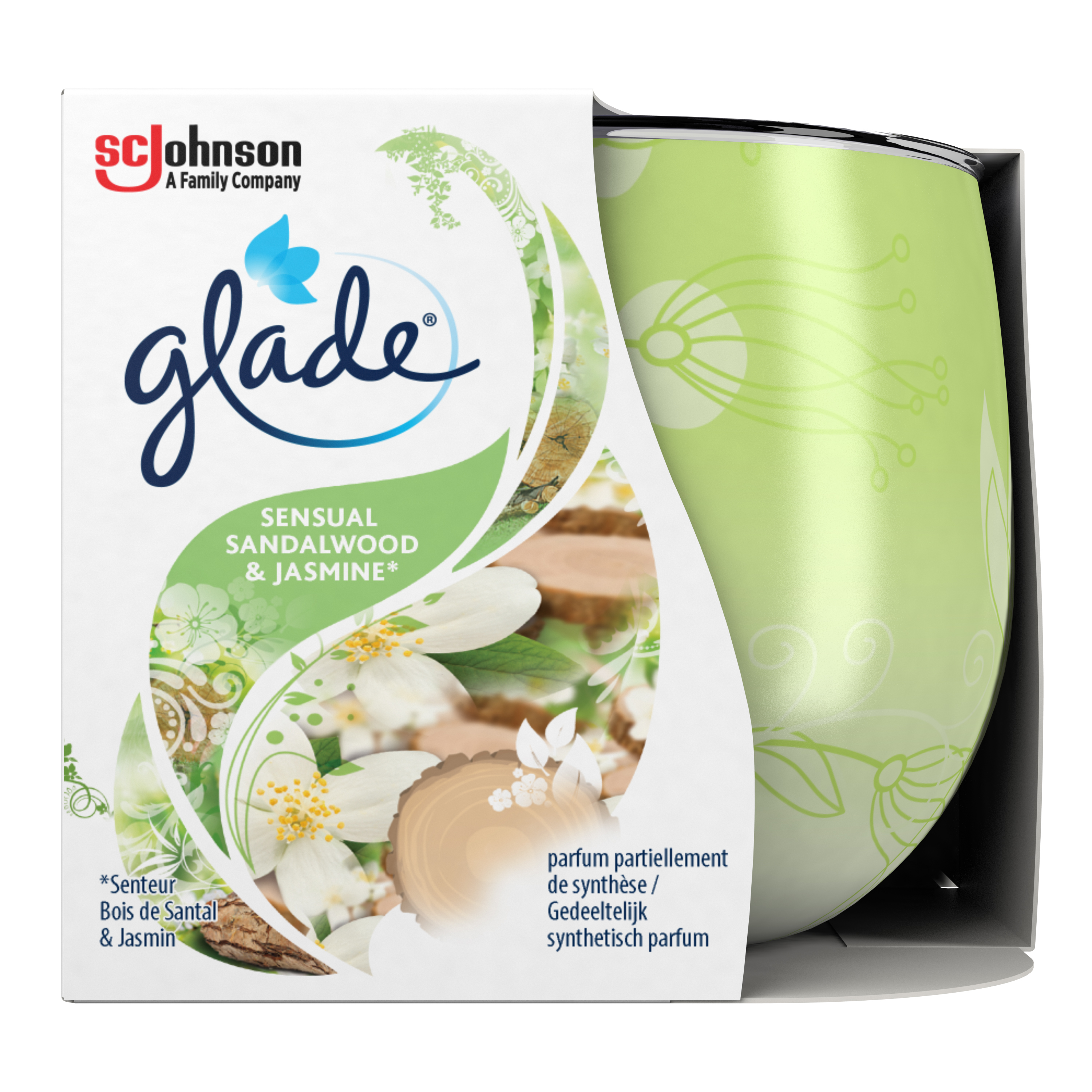 Glade® Duftkerze mit Dekorfolie Sensual Sandalwood & Jasmine