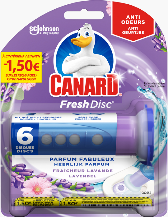 Canard® Fresh Disc® - Kit Boîtier + 1 recharge Fraîcheur Lavande 
