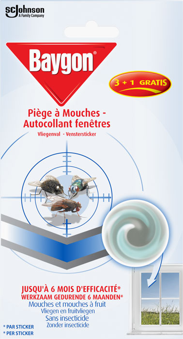 Baygon® Piège à Mouches - Autocollant fenêtres