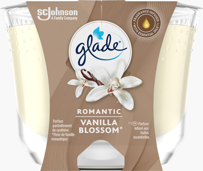 Glade® Bougie Longue Durée - Romantic Vanilla Blossom™ 