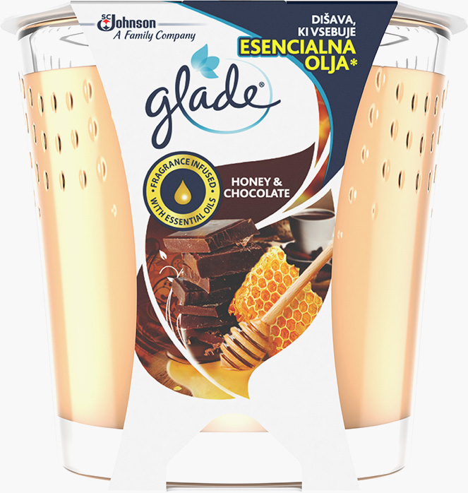 Glade® Свещ- Honey&Chocolate
