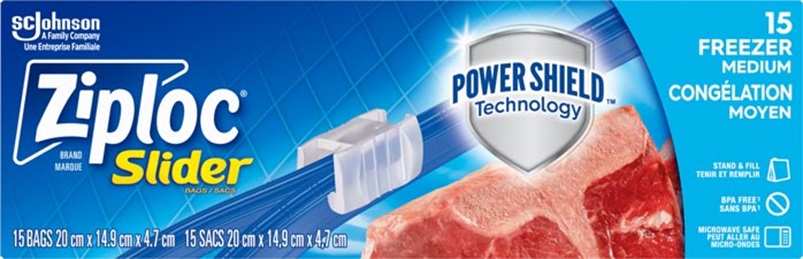 Ziploc Brand Slider Freezer Bags with Power Shield Technology