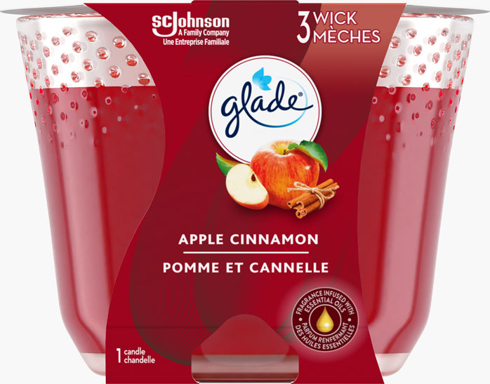 Glade® Chandelle à trois mèches - Pomme Cannelle
