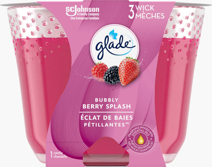 Glade® Triple Wick Candle - Bubbly Berry Splash