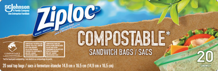 Sacs compostables de marque Ziploc®