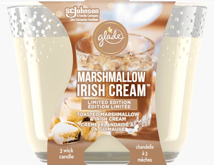 Glade® des Fêtes chandelle à trois mèches  - Marshmallow Irish Cream™