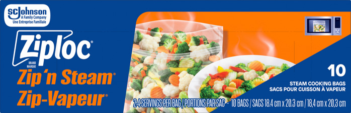 Sacs Zip-Vapeur pour cuission à vapeur de marque Ziploc®