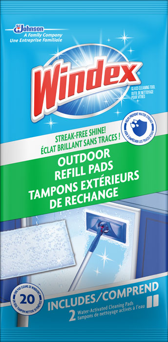 Windex® Extérieur Tout-en-un Nettoie-Vitres Tampons de Recharge