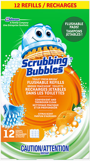 Scrubbing Bubbles® Brosse Fraîcheur® Toilette Recharges Jetables dans les Toilettes