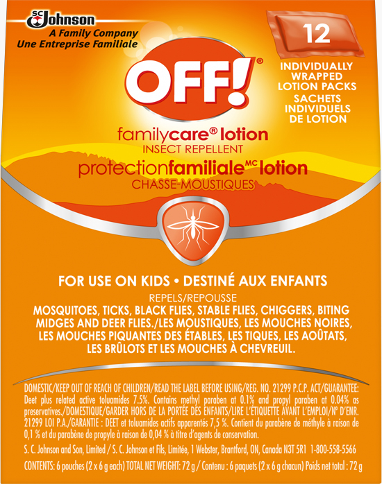 OFF!® FamilyCare® Insect Repellent Lotion Pouches