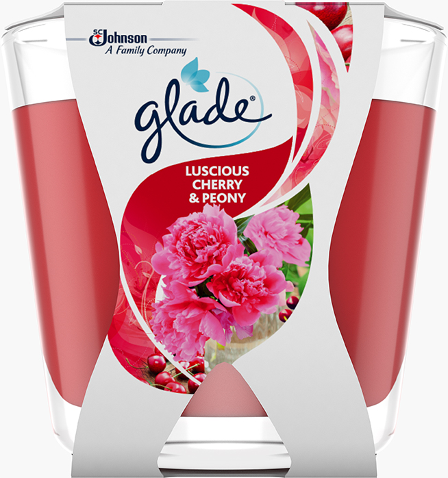 Glade® Bougie Déco Luscious Cherry & Peony