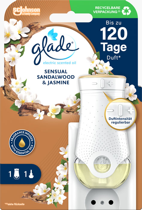 Glade® electric scented oil Base con Ricarica Sensual Sandalwood & Jasmine
