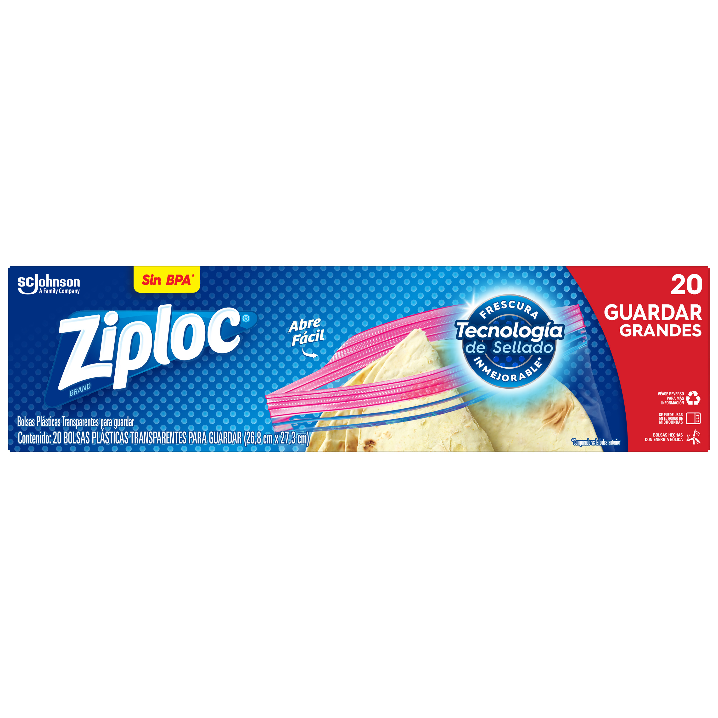 Ziploc® Reutilizable para Guardar Tamaño Grande