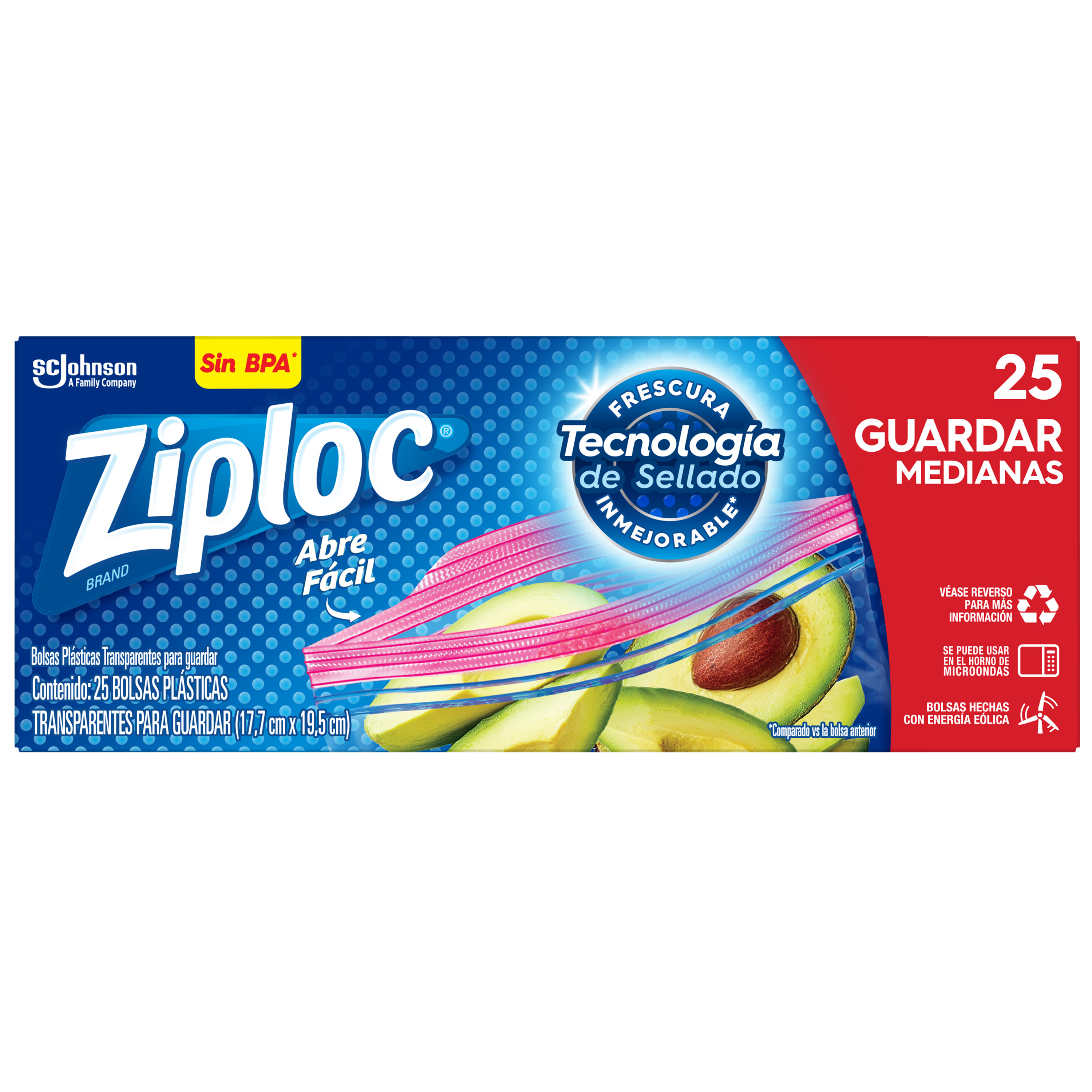 Ziploc® Reutilizable para Guardar Tamaño Mediana