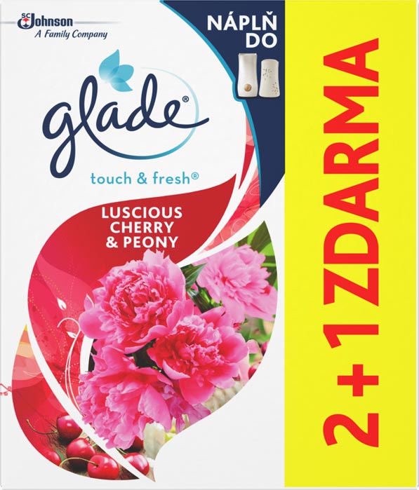Glade® Touch & Fresh náplň 2+1 Luscious Cherry & Peony  