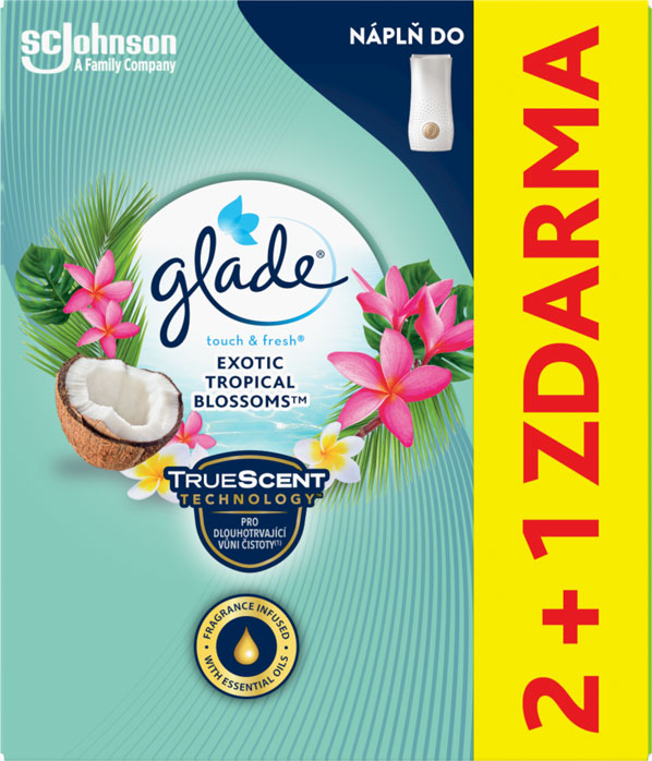 Glade® Touch & Fresh® náplň 2+1 Exotic Tropical Blossoms 