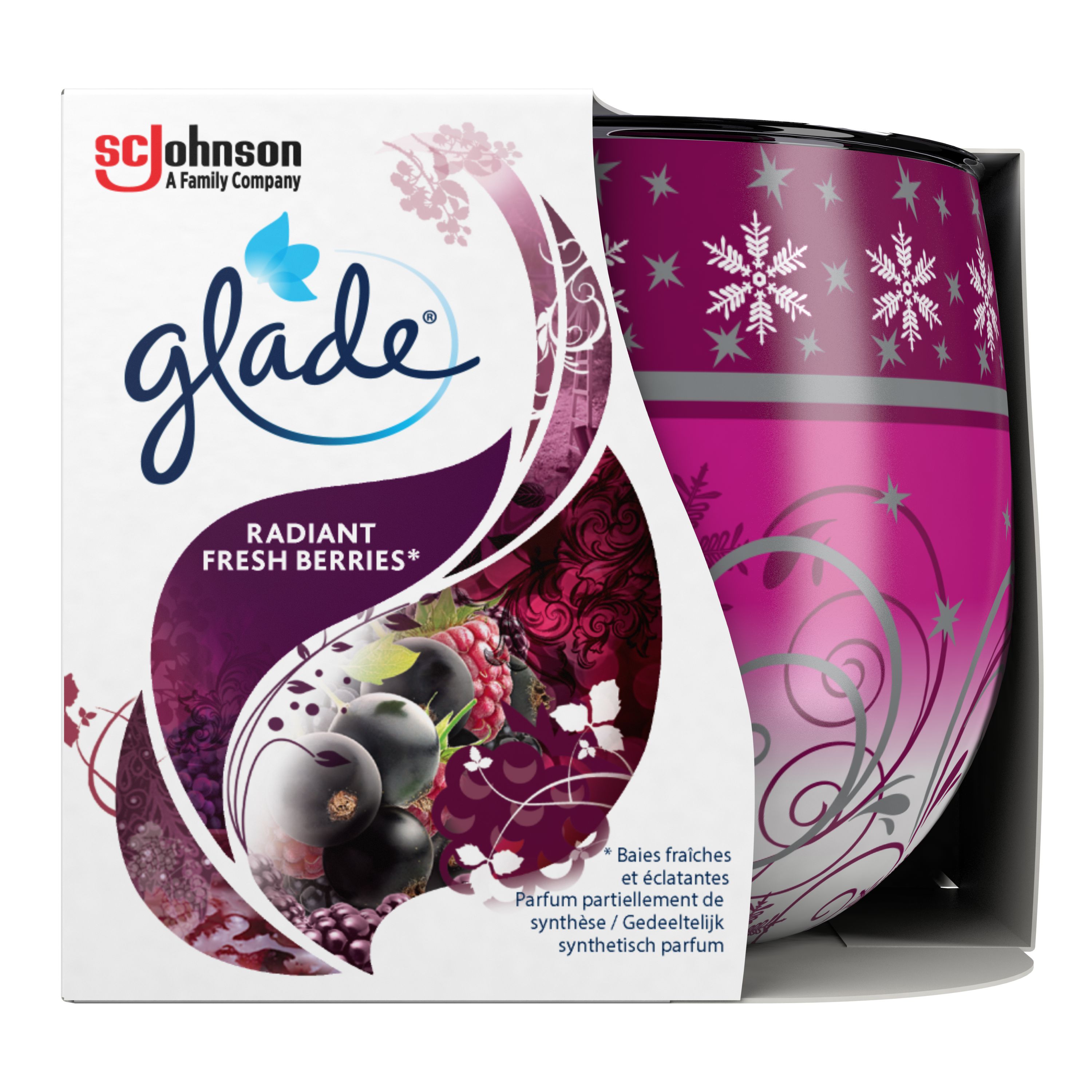 Glade® Duftkerze mit Dekorfolie Radiant Fresh Berries