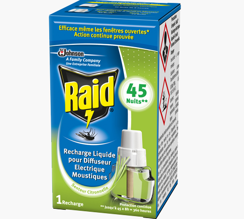 Raid® Recharge Electrique  Liquide Citronnelle 45 Nuits