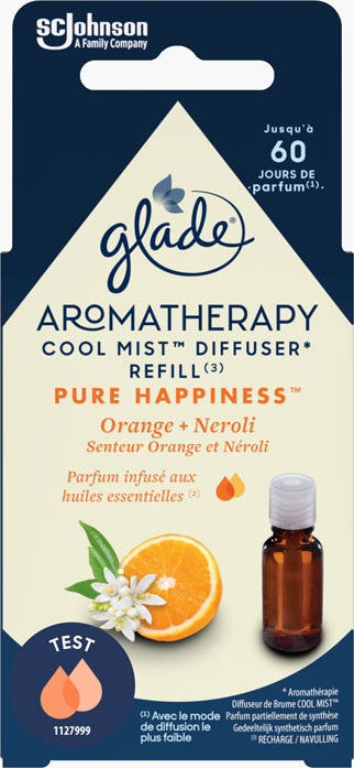 Glade® Aromathérapie - Recharge Huiles Essentielles - Pure Happiness Orange & Neroli