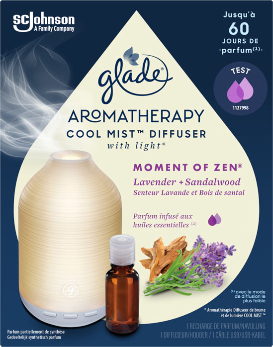 Glade® Aromathérapie - Diffuseur Huiles Essentielles- Moment of Zen Lavande & Bois de Santal