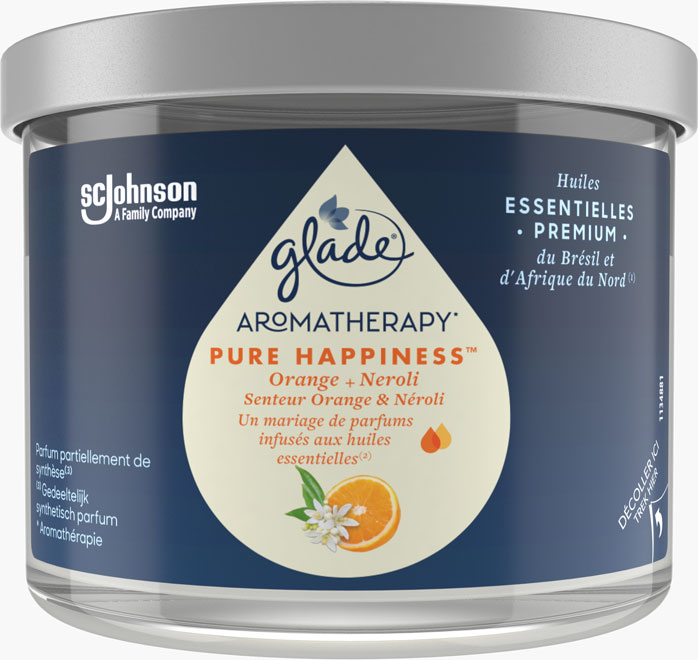Glade® Aromathérapie - Bougie - Pure Happiness Orange & Néroli