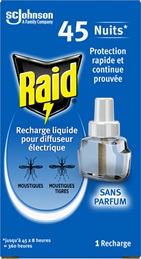 Diffuseur Électrique Liquide Anti-Moustiques Sans Parfum RAID