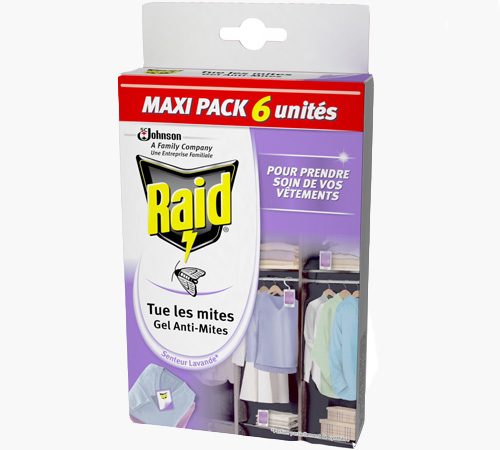 Raid® Anti-Mites Gel Senteur Lavande Maxi Pack 6 unités