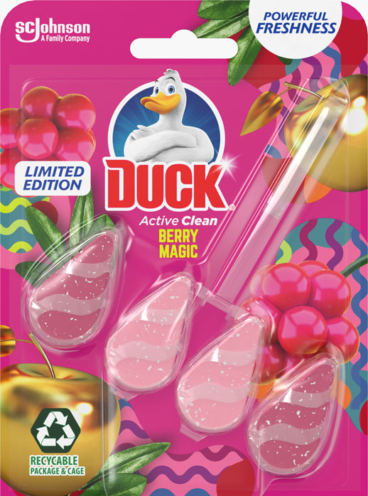 Duck® Active Clean Toilet Rimblock Berry Magic