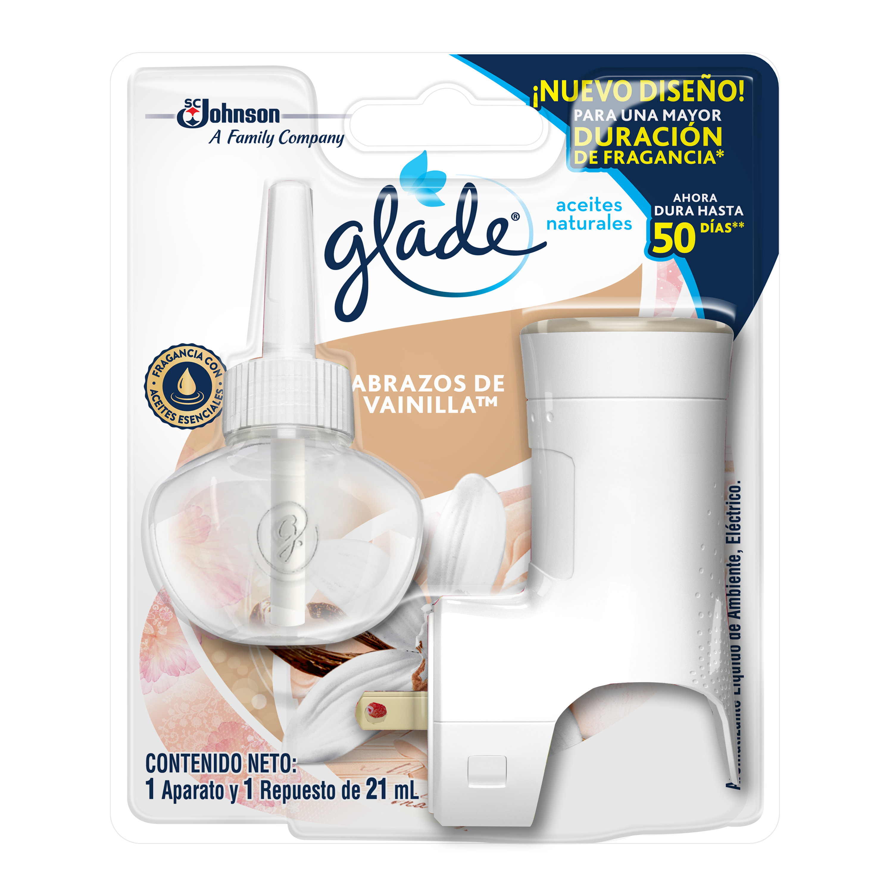 Glade® Aceites Naturales Abrazos de Vainilla™