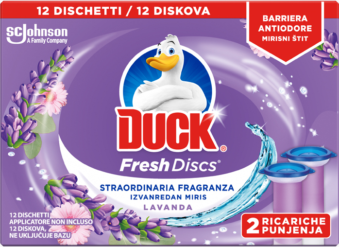 Duck® Fresh Discs® Gel Za Osvježavanje I Čišćenje Wc Školjke, Miris Lavanda, Duplo Punjenje