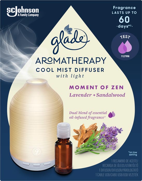 Glade® Aromatherapy Cool Mist Diffuser illóolaj párologtató készülék - Moment of Zen