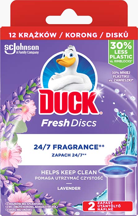 Duck® Fresh Discs® WC-öblítő korong utántöltő 2 db-os Levendula