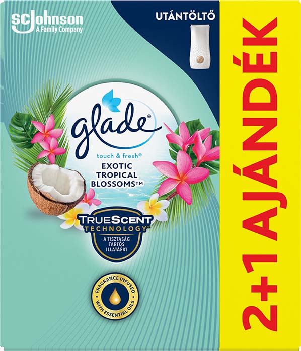 Glade® Touch & Fresh®  utántöltő 2+1 Exotic Tropical Blossoms™