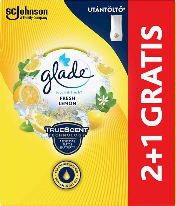 Glade® Touch & Fresh utántöltő 2+1 Friss citrom