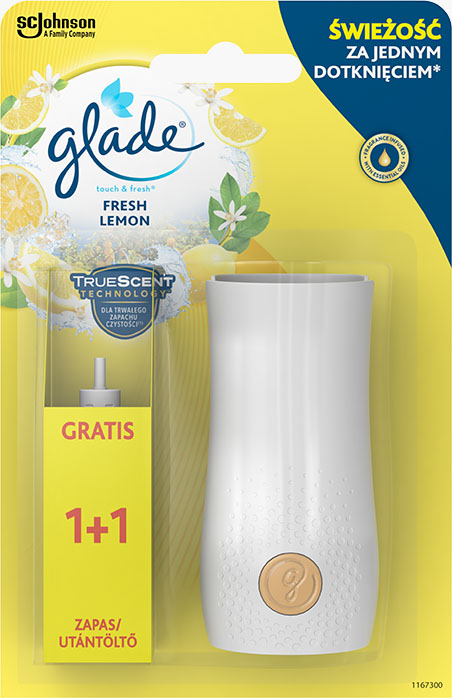 Glade® Touch & Fresh készülék +2 utántöltő Friss citrom - BONUS PACK