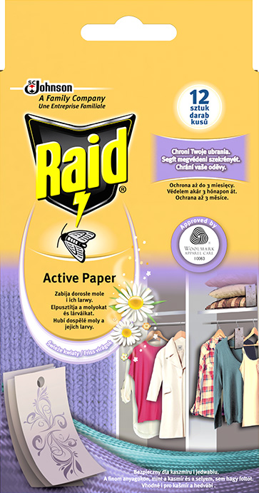 Raid® Active Molyirtó Lap Friss Virág Illattal