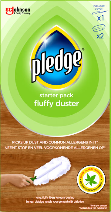 Pledge® Dust It Fluffy Duster Starter Pack, 1 Handle & 2 Refills