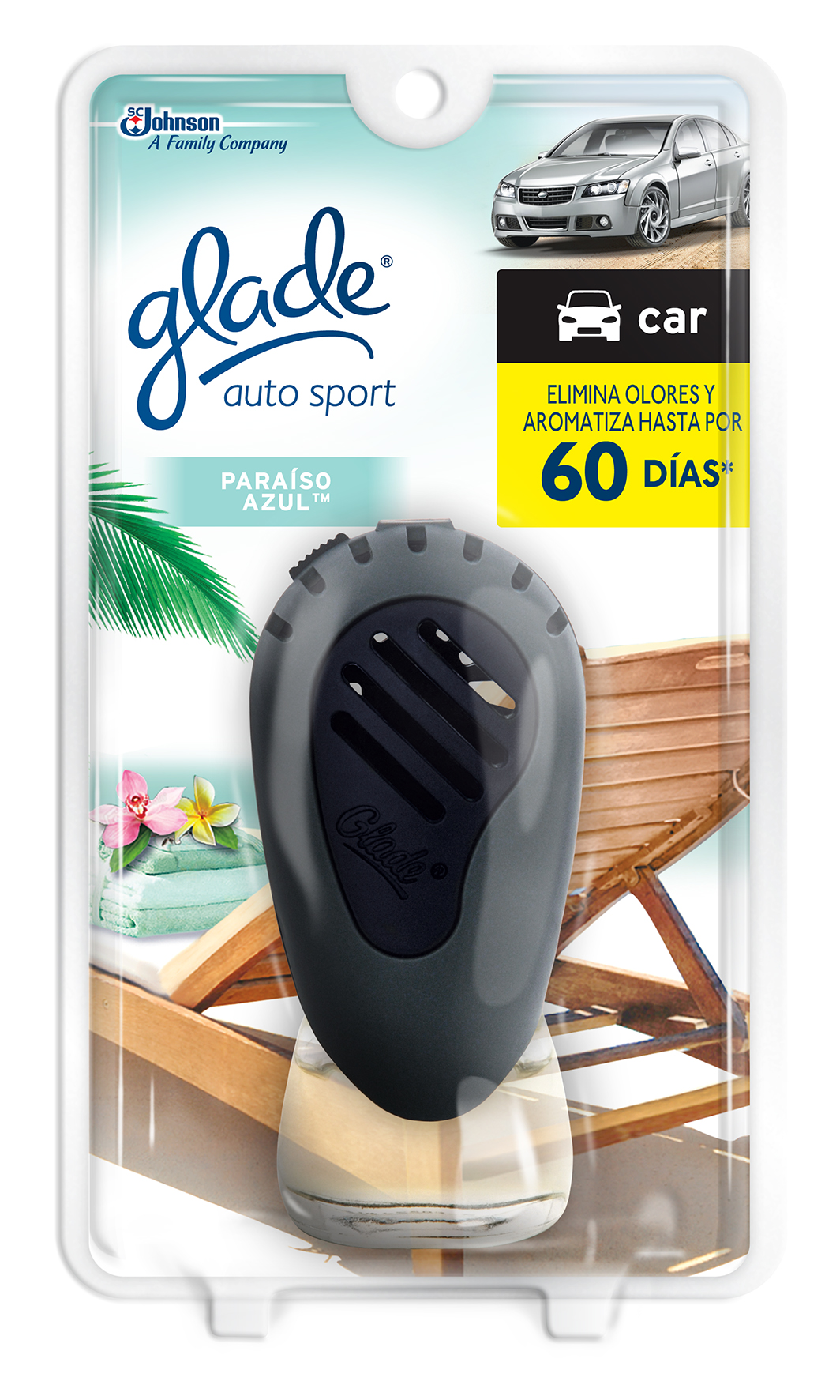 Glade® Auto Sport Aparato Paraíso Azul™
