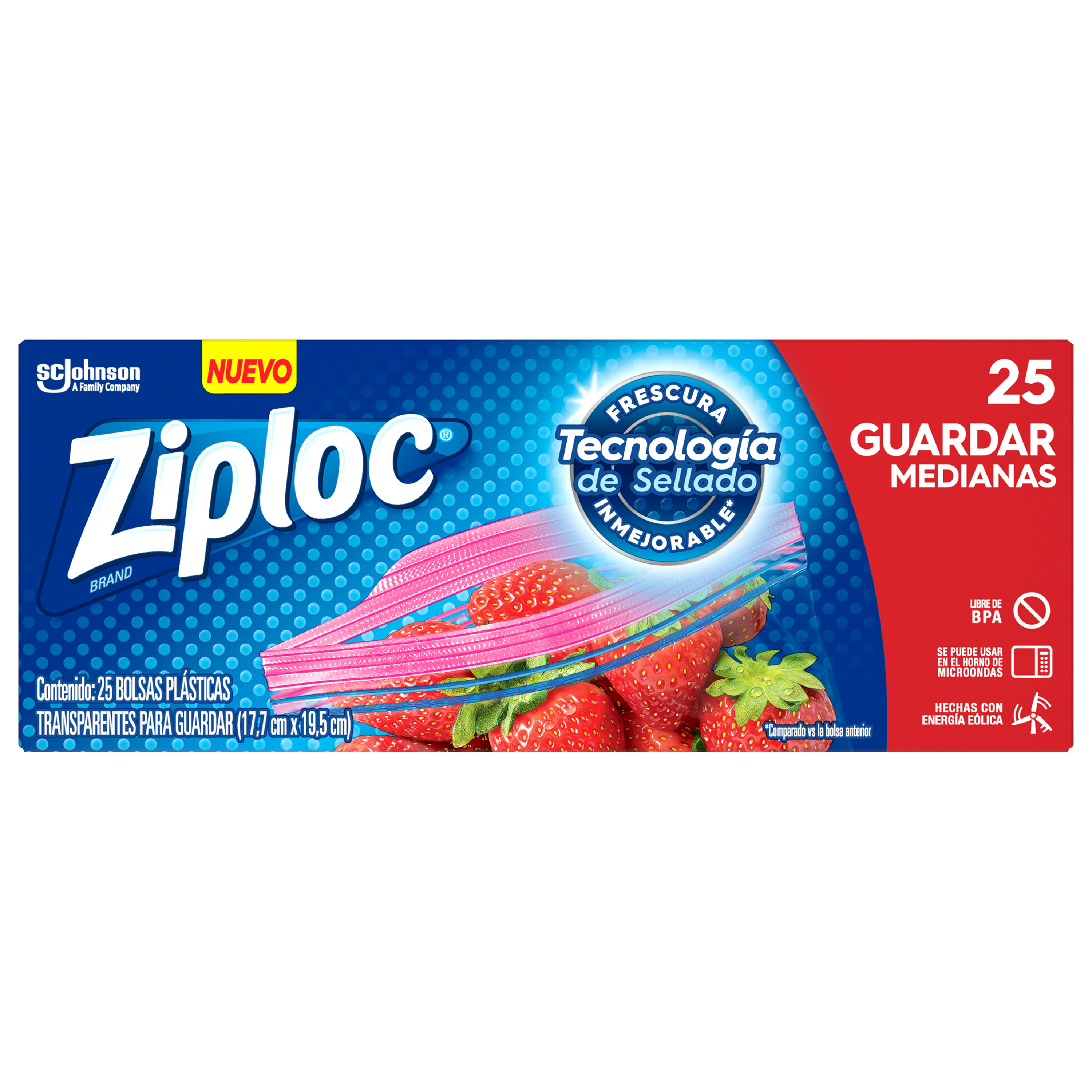 Ziploc® Reutilizable para Guardar Tamaño Mediana