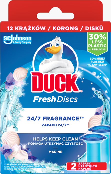Duck® Fresh Discs® Marine – podwójny zapas do toalety o zapachu morskim