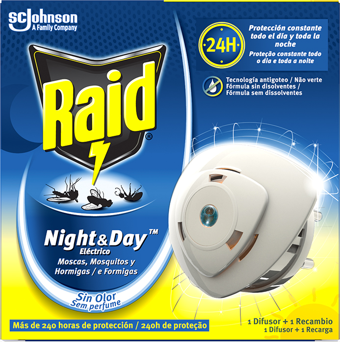 Raid® Night & Day Aparelho Moscas & Mosquitos