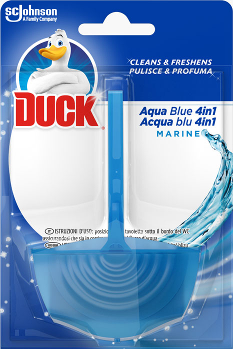 Duck® Aqua Blue 4în1 - aparat solid pentru toaletă 