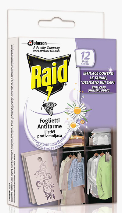 Raid® Foglietti Antitarme, Proti Tekstilnim Moljem