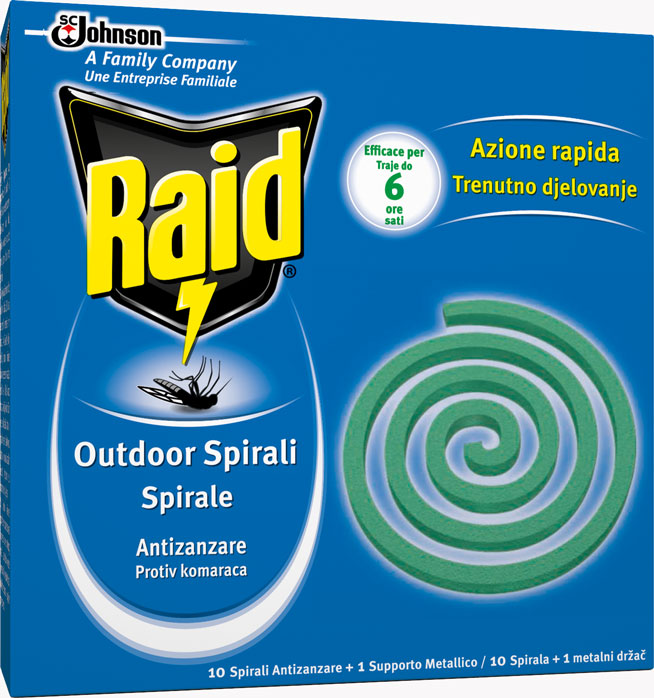 Raid® Spirale, za Zunanjo Uporabo