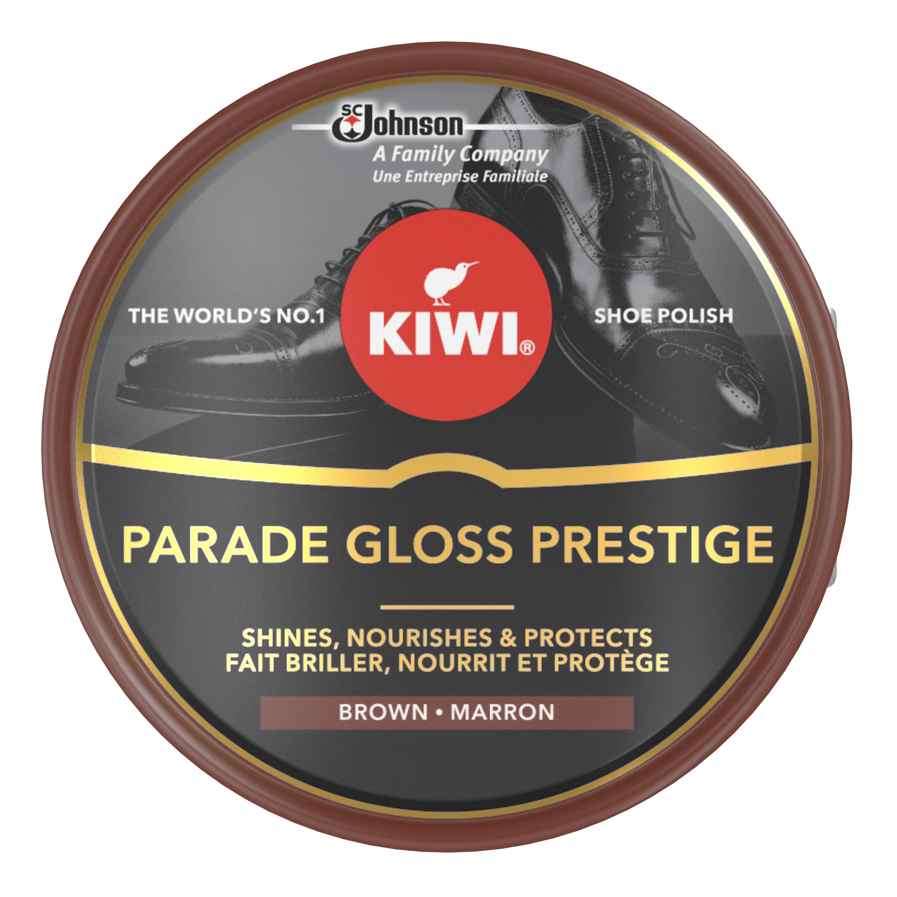 KIWI® Parade Gloss Prestige - HNEDÝ, krém na boty